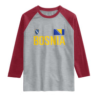 Bosnia and Herzegovina Pride Raglan Shirt BiH Bosnian Flag Souvenirs