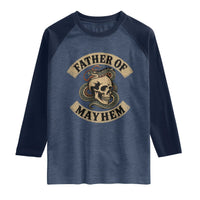 Father Of Mayhem Raglan Shirt Dad Snake Skull Fathers Day