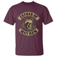 Father Of Mayhem T Shirt Dad Snake Skull Fathers Day