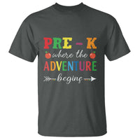 Back To School T Shirt Pre-K Where The Adventure Begins Apple Arrow - Wonder Print Shop