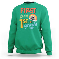 Back To School Sweatshirt First Day Of 1st Grade Rainbow - Wonder Print Shop