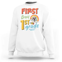 Back To School Sweatshirt First Day Of 1st Grade Rainbow - Wonder Print Shop