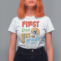 Back To School T Shirt For Women First Day Of 1st Grade Rainbow - Wonder Print Shop