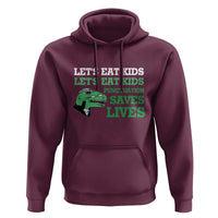 Funny Teacher Hoodie Let's Eat Kids Punctuation Saves Lives Dinosaur - Wonder Print Shop