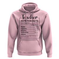 Funny Teacher Hoodie Nutrition Facts Back To School - Wonder Print Shop