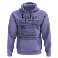 Funny Teacher Hoodie Nutrition Facts Back To School - Wonder Print Shop