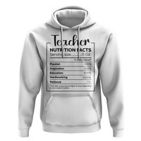Funny Teacher Hoodie Nutrition Facts Back To School - Wonder Print Shop