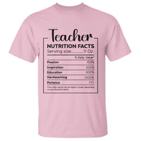 Funny Teacher T Shirt Nutrition Facts Back To School - Wonder Print Shop