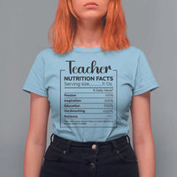 Funny Teacher T Shirt For Women Nutrition Facts Back To School - Wonder Print Shop