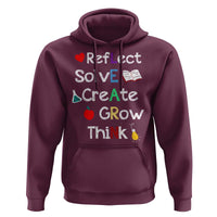 Back To School Hoodie Learn Motivation Quote Apple Book - Wonder Print Shop