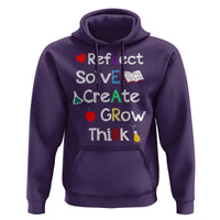 Back To School Hoodie Learn Motivation Quote Apple Book - Wonder Print Shop