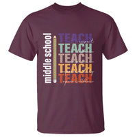 Teacher T Shirt Middle School Teach Back To School Pencil - Wonder Print Shop