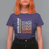 Teacher T Shirt For Women Middle School Teach Back To School Pencil - Wonder Print Shop