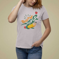 Teacher Saurus T Shirt For Women Back To School Dinosaur Pencil - Wonder Print Shop