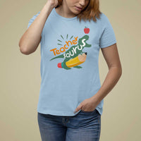 Teacher Saurus T Shirt For Women Back To School Dinosaur Pencil - Wonder Print Shop