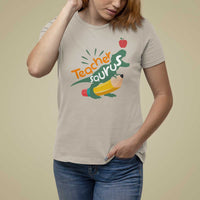 Teacher Saurus T Shirt For Women Back To School Dinosaur Pencil - Wonder Print Shop
