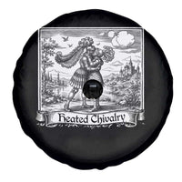 Heated Chivalry Medieval Knights Kissing LGBT Pride Spare Tire Cover