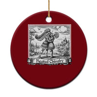 Heated Chivalry Medieval Knights Kissing LGBT Pride Ceramic Ornament