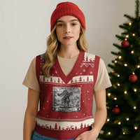 Heated Chivalry Medieval Knights Kissing LGBT Pride V-Neck Knit Sweater Vest