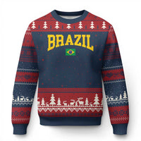 Brazil Football Throwback Design Vintage Brazilian Flag Jersey Style Ugly Christmas Sweater