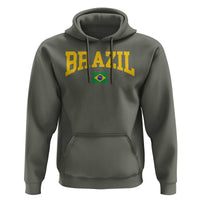 Brazil Football Throwback Design Vintage Brazilian Flag Jersey Style Hoodie