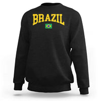 Brazil Football Throwback Design Vintage Brazilian Flag Jersey Style Sweatshirt