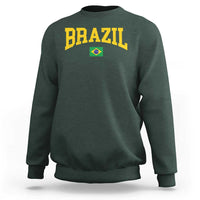 Brazil Football Throwback Design Vintage Brazilian Flag Jersey Style Sweatshirt