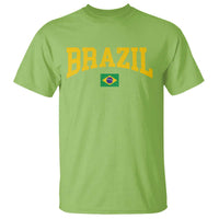 Brazil Football Throwback Design Vintage Brazilian Flag Jersey Style T Shirt