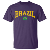 Brazil Football Throwback Design Vintage Brazilian Flag Jersey Style T Shirt