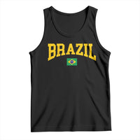 Brazil Football Throwback Design Vintage Brazilian Flag Jersey Style Tank Top