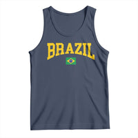 Brazil Football Throwback Design Vintage Brazilian Flag Jersey Style Tank Top