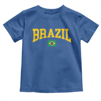 Brazil Football Throwback Design Vintage Brazilian Flag Jersey Style Toddler T Shirt