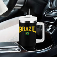 Brazil Football Throwback Design Vintage Brazilian Flag Jersey Style Tumbler With Handle