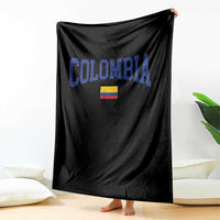 Colombia Football Throwback Design Vintage Colombian Flag Jersey Style Throw Blanket