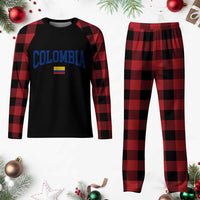 Colombia Football Throwback Design Vintage Colombian Flag Jersey Style Plaid Pajama Set
