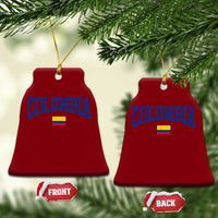 Colombia Football Throwback Design Vintage Colombian Flag Jersey Style Ceramic Ornament