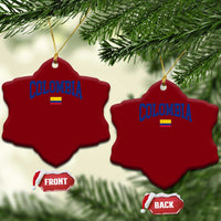 Colombia Football Throwback Design Vintage Colombian Flag Jersey Style Ceramic Ornament