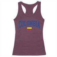 Colombia Football Throwback Design Vintage Colombian Flag Jersey Style Racerback Tank Top