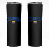 Colombia Football Throwback Design Vintage Colombian Flag Jersey Style Skinny Tumbler