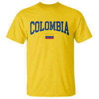 Colombia Football Throwback Design Vintage Colombian Flag Jersey Style T Shirt
