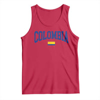 Colombia Football Throwback Design Vintage Colombian Flag Jersey Style Tank Top