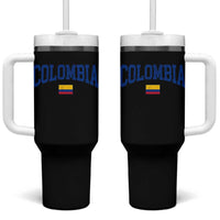 Colombia Football Throwback Design Vintage Colombian Flag Jersey Style Tumbler With Handle