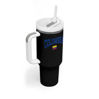 Colombia Football Throwback Design Vintage Colombian Flag Jersey Style Tumbler With Handle