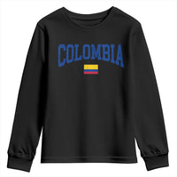 Colombia Football Throwback Design Vintage Colombian Flag Jersey Style Youth Sweatshirt