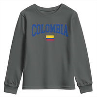 Colombia Football Throwback Design Vintage Colombian Flag Jersey Style Youth Sweatshirt