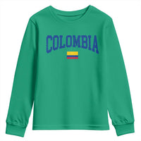 Colombia Football Throwback Design Vintage Colombian Flag Jersey Style Youth Sweatshirt