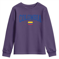 Colombia Football Throwback Design Vintage Colombian Flag Jersey Style Youth Sweatshirt