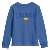 Colombia Football Throwback Design Vintage Colombian Flag Jersey Style Youth Sweatshirt