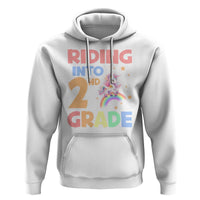 Back To School Unicorn Hoodie Riding Into 2nd Grade Rainbow Star - Wonder Print Shop