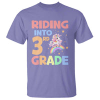 Back To School Unicorn T Shirt Riding Into 3rd Grade Rainbow Star - Wonder Print Shop